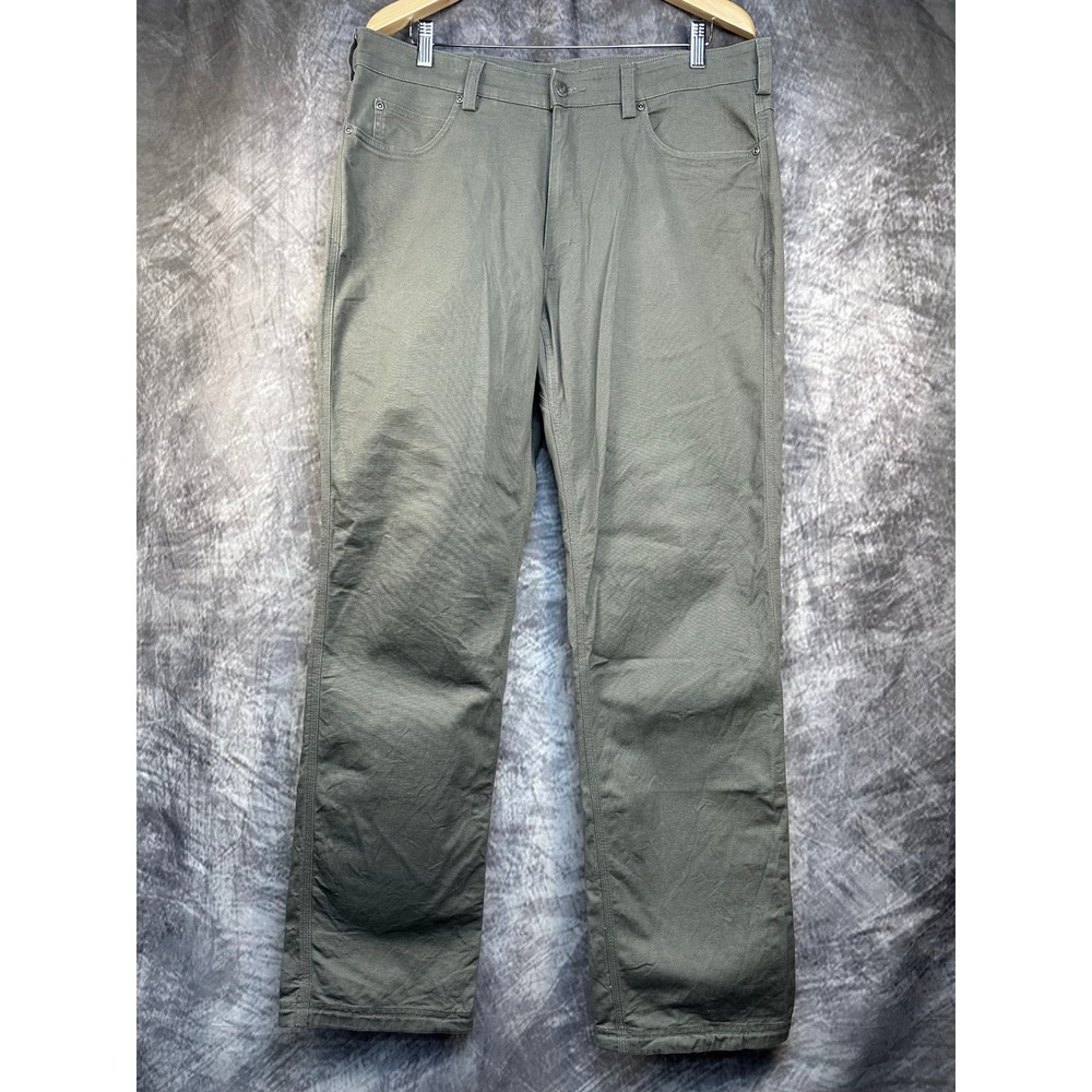 Duluth Trading Co Flex Fire Hose Pants Mens 36 x 34 Green Relaxed Fit Workwear